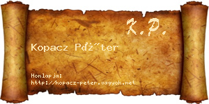 Kopacz Péter névjegykártya