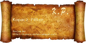 Kopacz Péter névjegykártya
